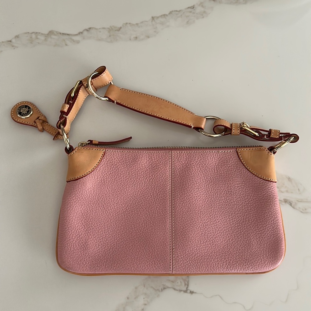 Dooney & Bourke pink all weather pebble leather handbag